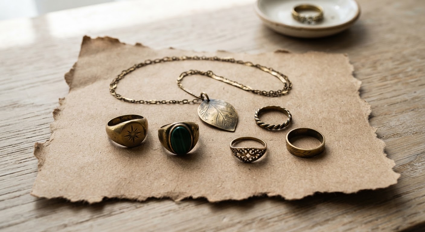 Brass Jewelry Set — Set of six · Good · one of one