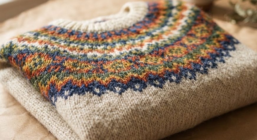 Fair Isle Knit Sweater — detail view