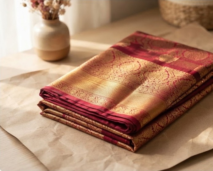 Preloved Silk Saree — One size · Like New · one of one